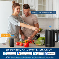 Waterkoker met temperatuurregeling - Elektrisch - 1.7L - 2200W - Zwart