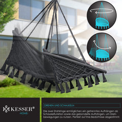 KESSER® Hangstoel - Binnen & Buiten - Tot 150kg - 2 Kussens - Antraciet
