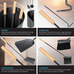 KESSER® Haardset 4-delig - Haardstel - Antraciet