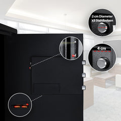 KESSER® Elektronische Kluis met cijferslot 40x50x40cm - Zwart