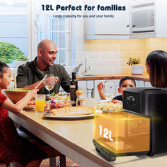 Airfryer oven XXL - heteluchtfriteuse - 12L - 1700W - Zwart - Aigostar