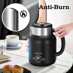 Waterkoker met temperatuurregeling - Retro - 1.7L - 2200W - Zwart •