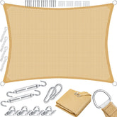 KESSER® Schaduwdoek 2x4 m - Zonnezeil - Waterafstotend - Rechthoek - Zand