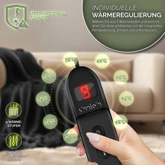 Elektrische deken - Warmtedeken - 1 persoons - 130x180 cm - Zwart - Sinnlein®