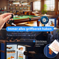 KESSER® Koelkast Tafelmodel 40L - Mini Koelkast Vrijstaand stil en afsluitbaar, LED-verlichting incl. 4 legplanken - Marineblauw