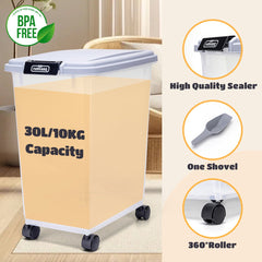 Voerton - Voedselcontainer - Voercontainer - 30L - Transparant - Nobleza