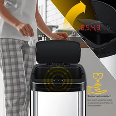 KESSER® Sensor Prullenbak - Afvalbak - Vuilnisbak - 30L - Grijs