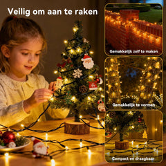 Aigostar 101PQ - Kerstverlichting - 300 led lampjes - 15 meter - IP44 - lichtsnoer - Kerstversiering - warm wit - voor binnen & buiten