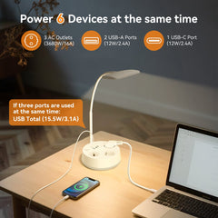 Bureaulamp - Tafellamp - Tafellamp slaapkamer - Wit - Aigostar