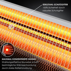 KESSER® Infrarood terrasverwarmer - Infrarood verwarming- 2000W - Zilver