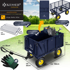 KESSER® Tuinkar - Bolderkar - 550 kg belastbaar - Marineblauw