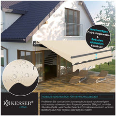 KESSER® Elektrisch knikarmscherm met afstandsbediening Zonnescherm Knikarmscherm 300x250