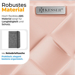 KESSER® Kofferset 3-delig | Reiskoffer met Wielen inclusief Paspoorthouder & kofferweegschaal & bagagelabel | Trolley Reiskofferset met groote Koffers & Handbagage / Ruimbagage - Nude Grey
