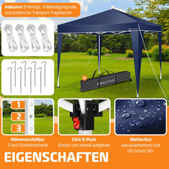 KESSER® Partytent - 3x3m - Paviljoen - Easy Up - Blauw