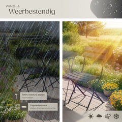 Bistroset - Tuinset 2 persoons - Tuinstoelen met tafel - Crème - Tectake® •