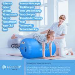 KESSER® Airtrack Turnmat - Gymnastiek Rol - 120x90cm - Blauw