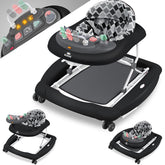 KIDIZ® 4in1 Baby walker - Loopstoel - Loopwagen - Opvouwbaar - Zwart