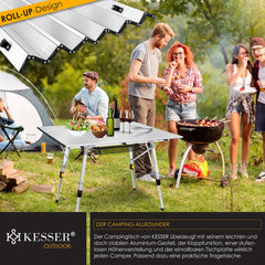 KESSER® Campingtafel inklapbare Tafel - Vouwtafel voor Buiten en Camping 120 x 70 cm - Zilver
