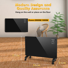 Elektrische Kachel - Heater - Convectorkachel met thermostaat - 2000W - Zwart