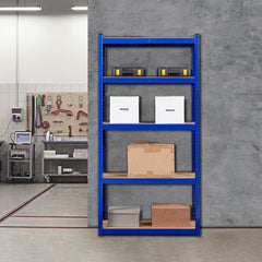 AREBOS 2x Stellingkast - Stellingkasten - Opbergrek - 5 Planken - 875 kg Draagkracht - 90x40x180 cm - Metaal/MDF - Blauw •