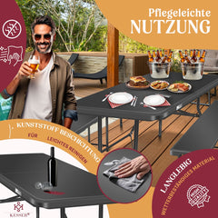 Picknicktafel - Campingtafel - Biertafel - Opvouwbaar - Antraciet - KESSER®