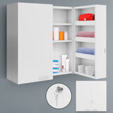 Jago Afsluitbare XXL Medicijnkast - Staal - 53x53x20 cm - Wit