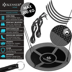 Kesser Nestschommel - Hangschommel - Ø120 cm - Tuinschommel - Antraciet