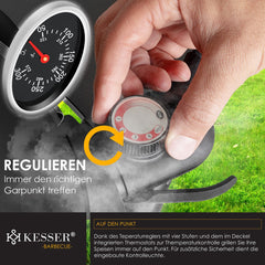 Elektrische grill - Tafelbarbecue - Elektrische Barbecue - 2400W - Zwart - KESSER®