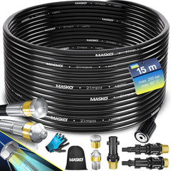 MASKO® Rioolreinigingset - Rioolslang 15 Meter - Universele Afvoerslang - Zwart