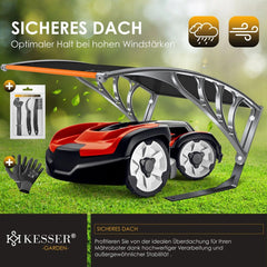 KESSER® Robotmaaier Garage Dak Carport Overkapping voor Robotmaaier Gazon Robot Automower Tuin Weerbestendige Robotmaaier Garage inclusief bevestigingsmateriaal, afmetingen 82 x 103 x 47 cm