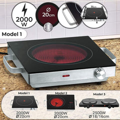 Inductie Kookplaat vrijstaand - Elektrische kookplaat - 2000W - RVS- Jago