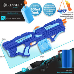 Waterpistool elektrisch - Zeer krachtig - Blauw - KESSER® •