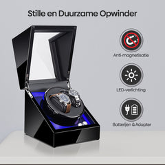 Watchwinder - Horloge doos - Horloge winder - Zwart - Olvy