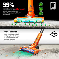 Steelstofzuiger - Draadloos - Stofzuiger Zonder zak - 25KPa - Oranje - KESSER®