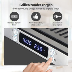 Contactgrill - Tosti apparaat - Tosti ijzer - Grill apparaat - 2000W - Zilver - Olvy
