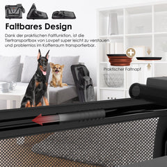 Reisbench hond - Draagtas hond - Transportbox - 49x34x35 cm - Antraciet