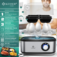 KESSER® Eierkoker - 8 Eieren - 500W - BPA-vrij - Zilver
