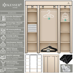 KESSER® Kledingkast - Opvouwbaar - 150x45x175cm - Beige