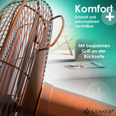 KESSER® Statiefventilator Metaal staande Ventilator met afstandsbediening APP Functie Wifi Timer - Oscillatiefunctie 80 graden 55W - 3 snelheidsniveaus In hoogte verstelbare stand - Koper