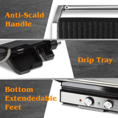 Tosti apparaat - Tosti ijzer - Contactgrill - Grill apparaat - 2000W - RVS - Aigostar