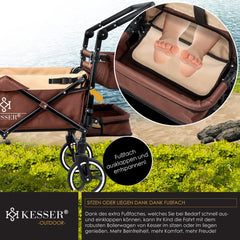 KESSER® Bolderkar - Opvouwbaar - Bolderwagen - Bruin •