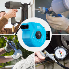 Automatische Luchtslanghaspel - Luchthaspel - 20 meter - Blauw