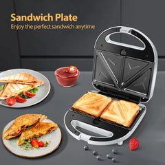 Tosti apparaat - Tosti ijzer - Contactgrill - Wafelijzer - 750W - Grijs - Aigostar