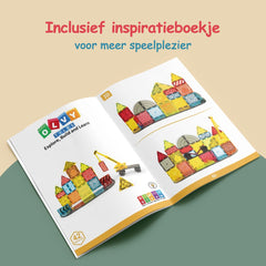 Magnetic Tiles - Speelgoed - Magnetische Tegels - Educatief & Constructie - Auto - Montessori - 42 Stuks - Bouwstenen - Blokken - Voor 3, 4, 5, 6, 7, 8, 9 Jaar - Bouw je Magna Wereld - Kinderen - Olvy