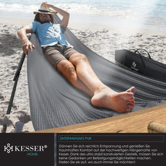 KESSER® XXL Hangmat 2 personen - Tot 200kg - Metalen Frame - Grijs