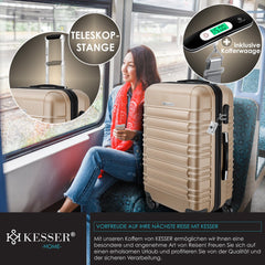 KESSER® Reiskoffer - 84L - ABS - Champagne