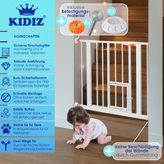 KIDIZ® Traphekje zonder boren - Veiligheidshekje - 74-87cm - Oranje