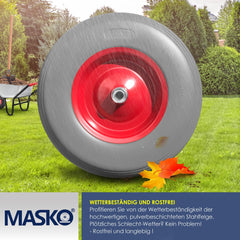 MASKO® Kruiwagenwiel Massief - 4.80/4.00-8 Ø 390mm - Grijs