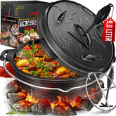 KESSER® Dutch Oven Set - 9L - Vuurpan - Stoofpan - Gietijzeren pan