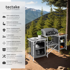 Campingkeuken - Kampeerkeuken - Opvouwbaar - Grijs - Tectake®